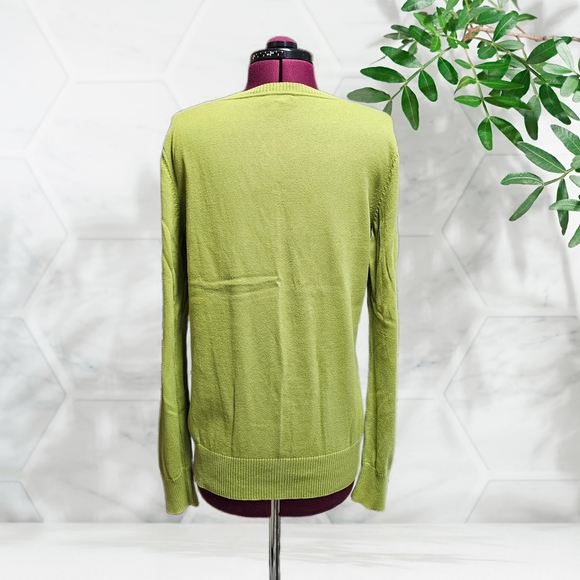 St. John's Bay V-Neck Sweater - Green and Brown Argyle - Picture 3 of 13